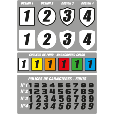 Numéros de courses 1/8