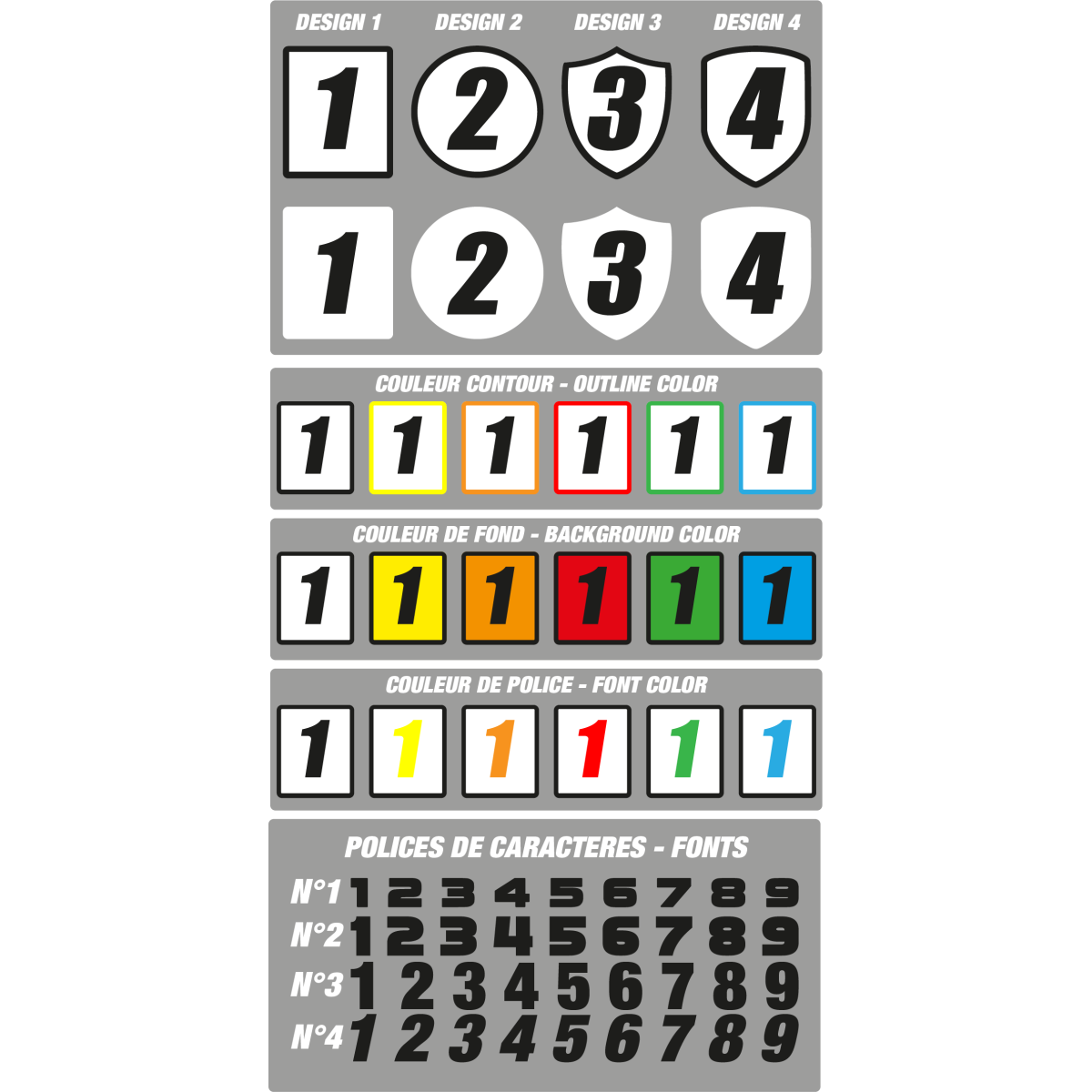 Números de carrera 1/5