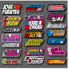 Stickers de noms personnalisés Quadri (A4)