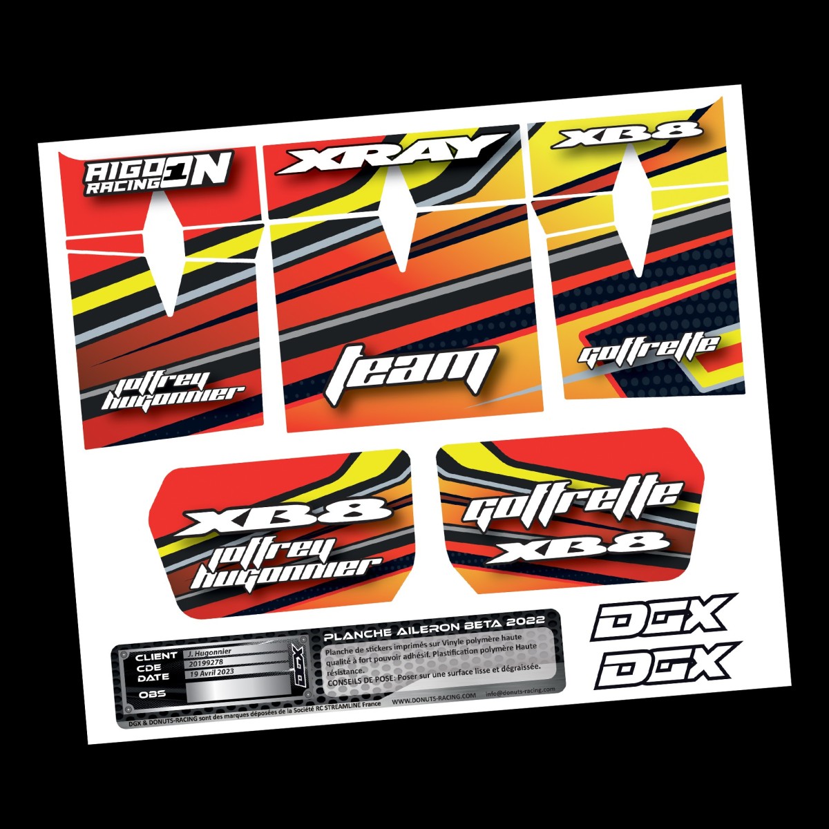 Skins d'aileron personnalisé (2) COULEUR