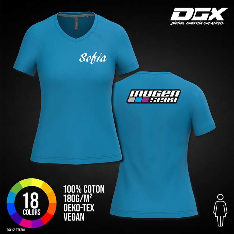 Camisola com decote em V para mulher, personalizável
