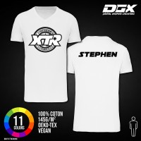 Personalisierbares T-Shirt mit V-Ausschnitt